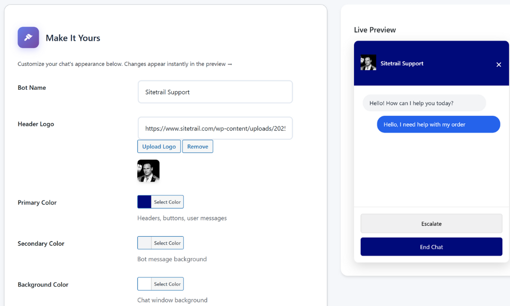 ai-live-chat-interface-wordpress-chatbot-sitetrail