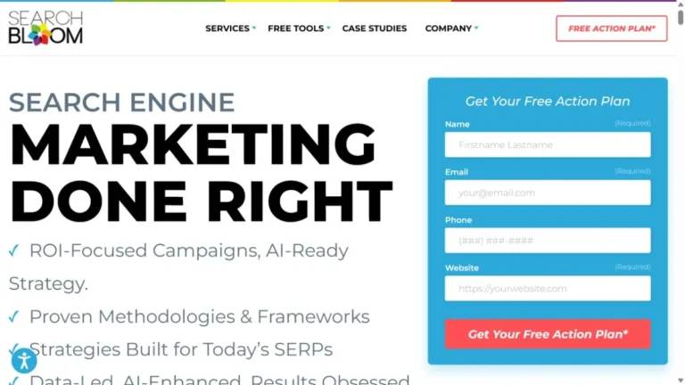 Searchbloom website, captured July 2026