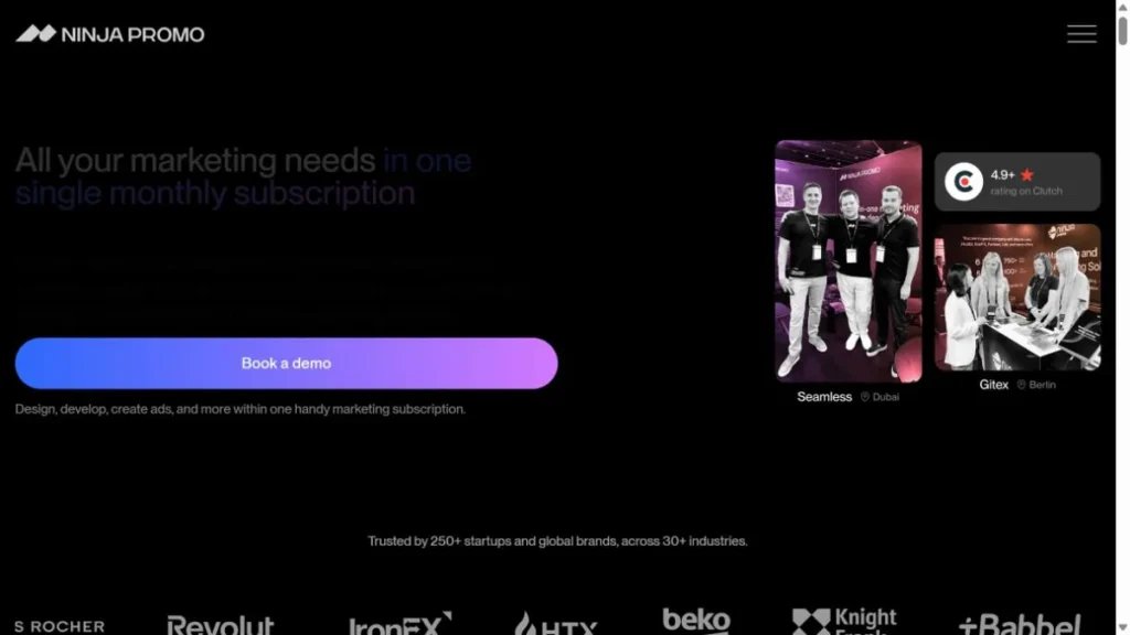 Ninja Promo website, captured July 2026