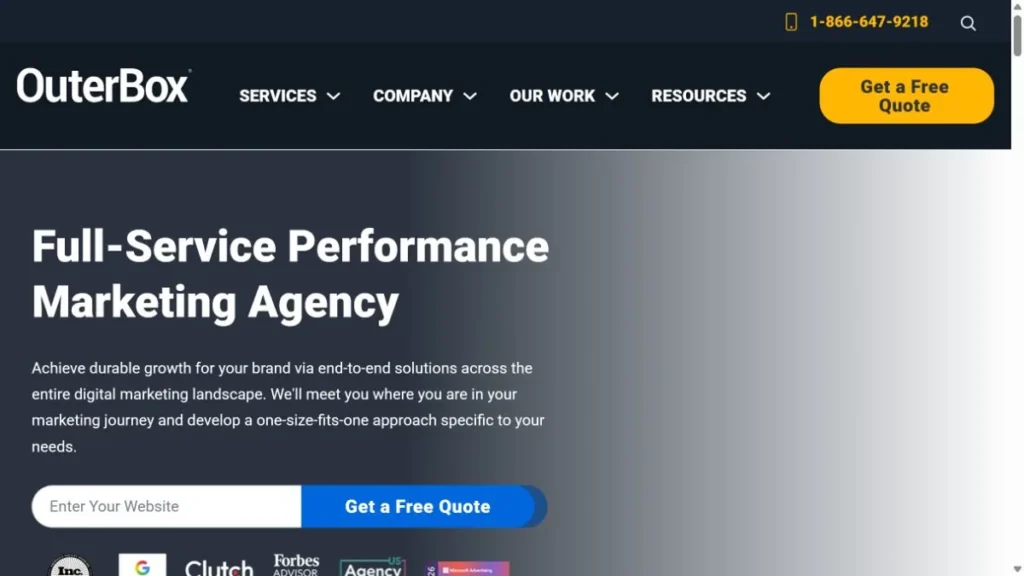 OuterBox website, captured July 2026
