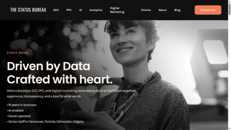 The Status Bureau website, captured July 2026