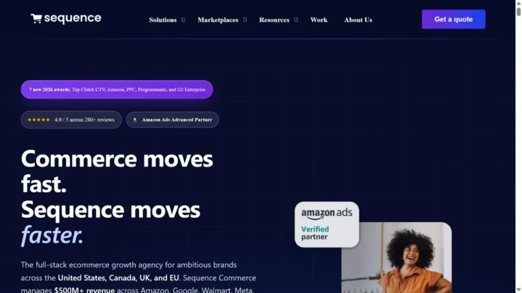 Sequence Commerce - The Best Amazon Advertising Agency website, captured July 2026