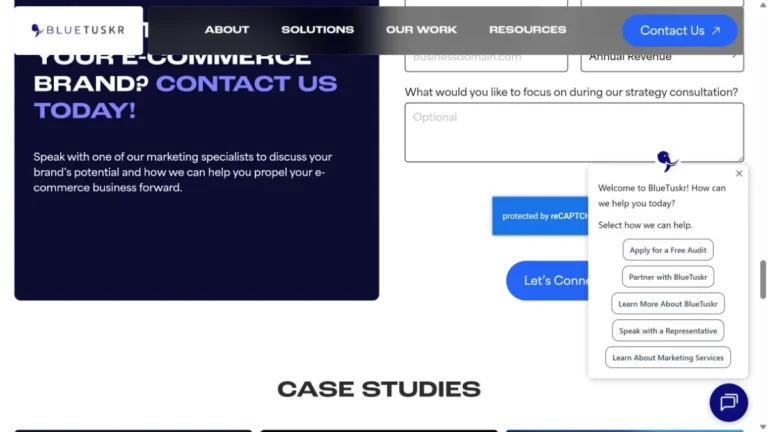 BlueTuskr website, captured July 2026