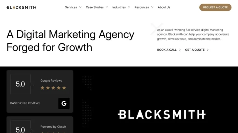 Blacksmith Agency website, captured July 2026