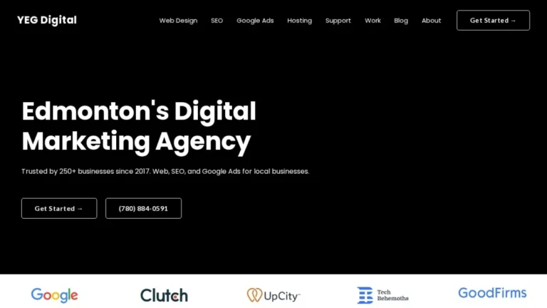 YEG Digital website, captured July 2026