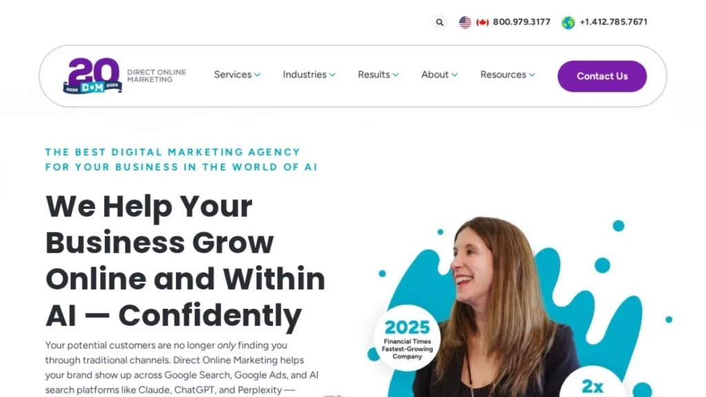 Direct Online Marketing website, captured July 2026