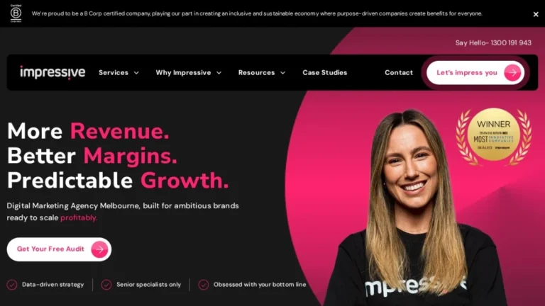 Impressive Digital Agency website, captured July 2026