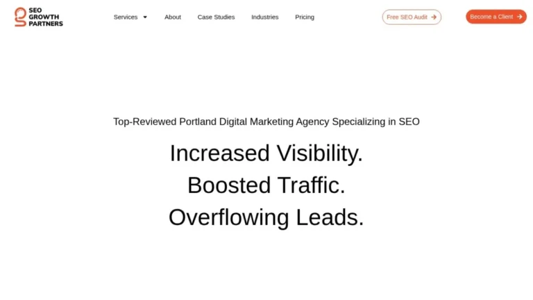 SEO Growth Partners Digital Marketing website, captured July 2026