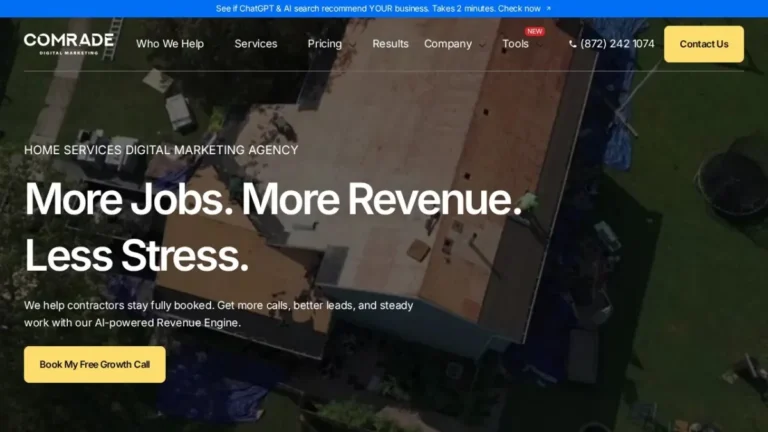 Comrade Digital Marketing Agency website, captured July 2026