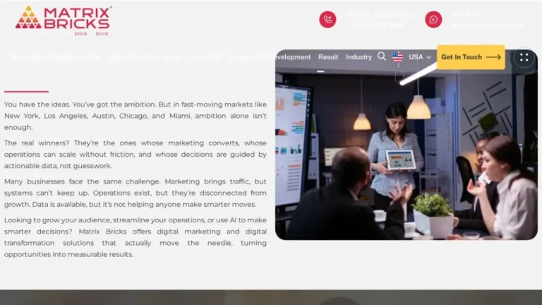 Matrix Bricks website, captured July 2026