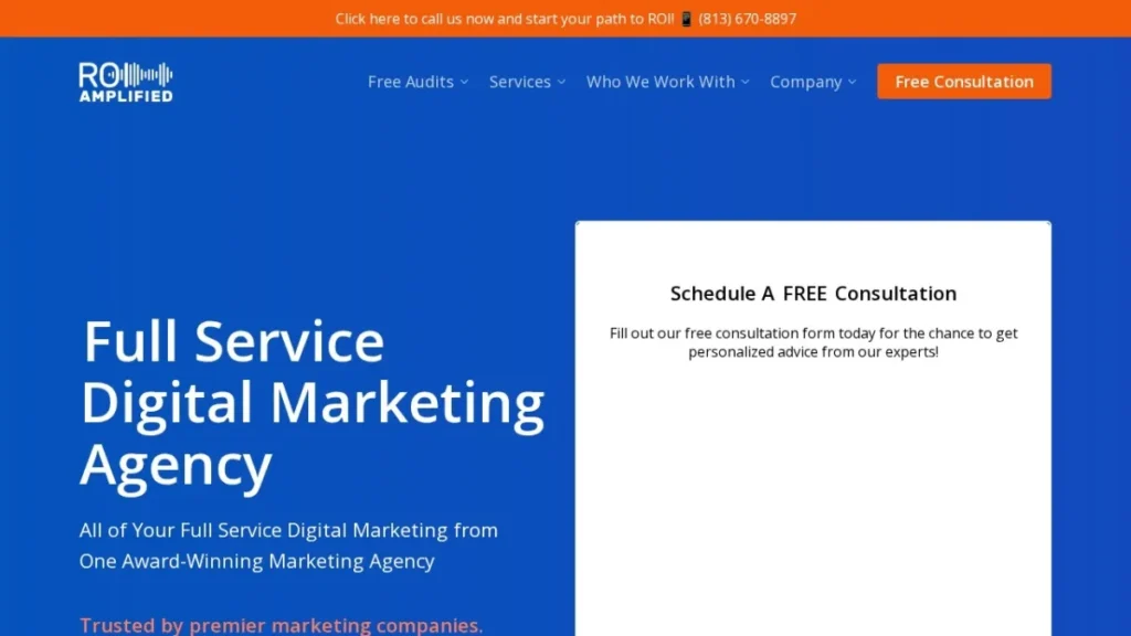 ROI Amplified website, captured July 2026