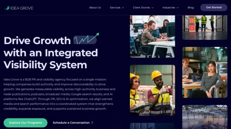 Idea Grove website, captured July 2026