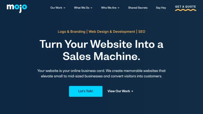 Mojo Media website, captured July 2026