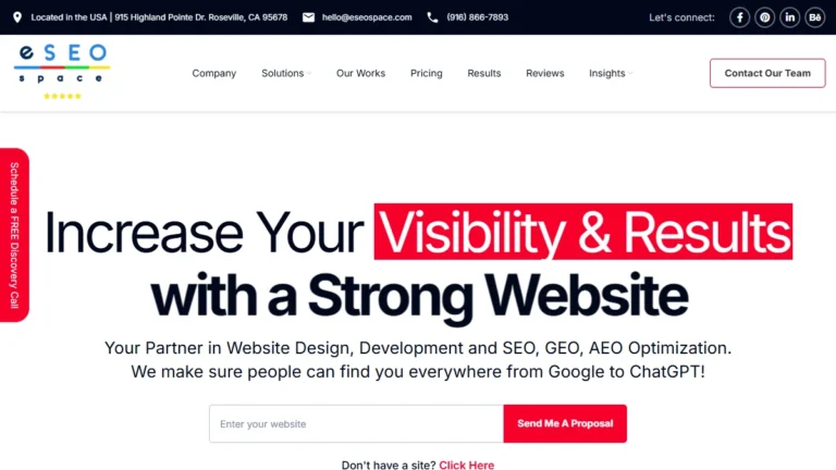 eSEOspace website, captured July 2026