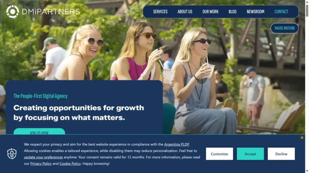 DMi Partners, Inc website, captured July 2026