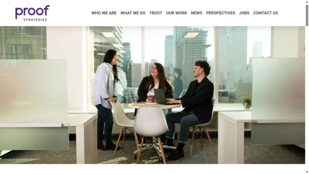Proof Strategies website, captured July 2026