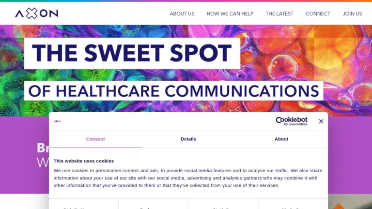 Axon Communications website, captured July 2026