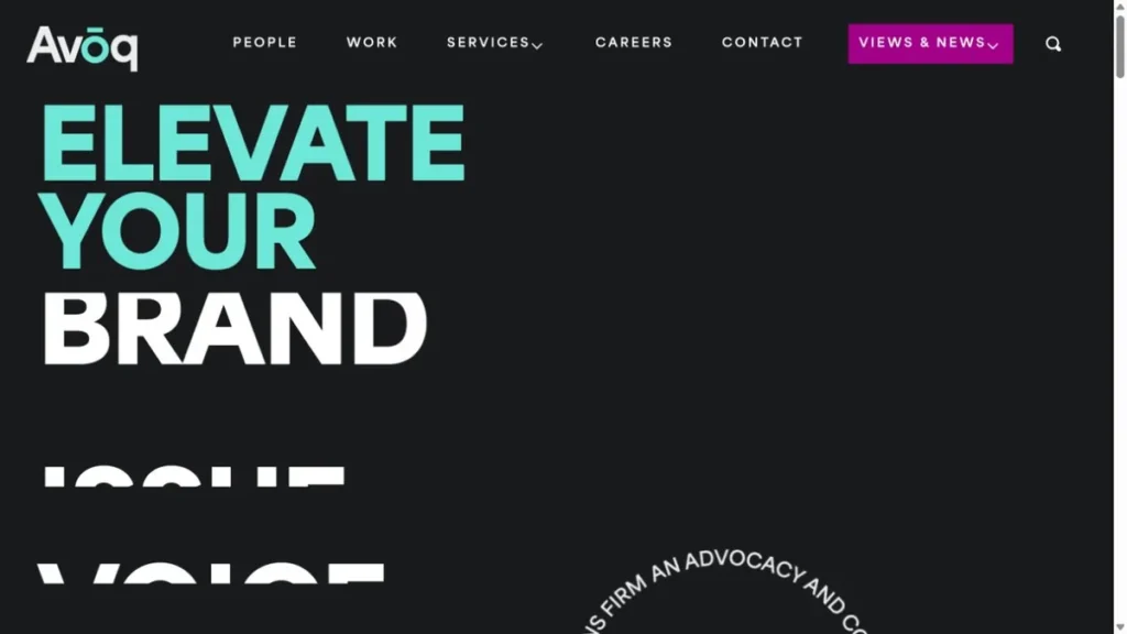 Avoq website, captured July 2026
