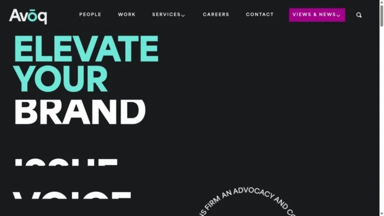 Avoq website, captured July 2026