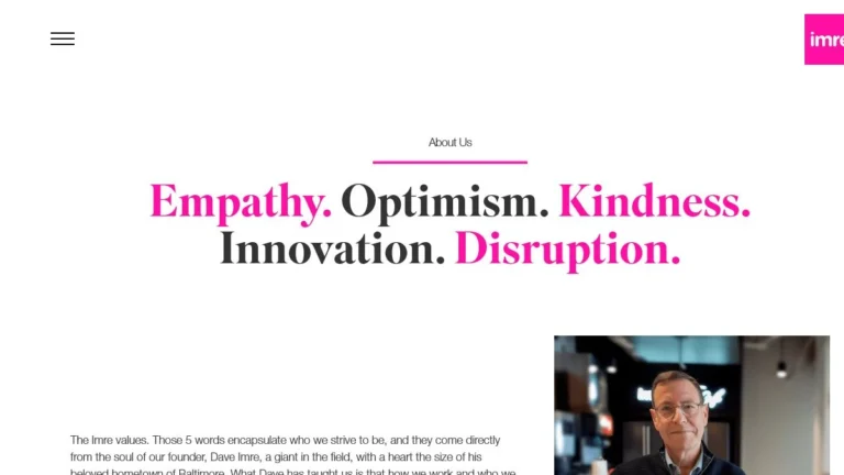 imre website, captured July 2026