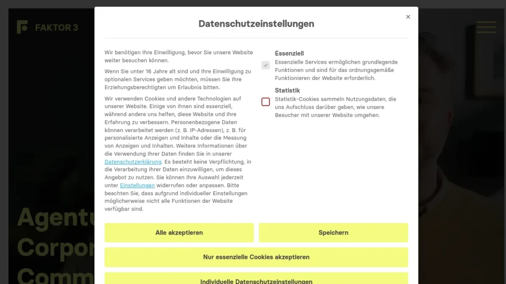 Faktor 3 website, captured July 2026