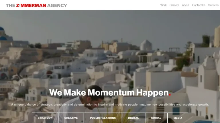 The Zimmerman Agency website, captured July 2026