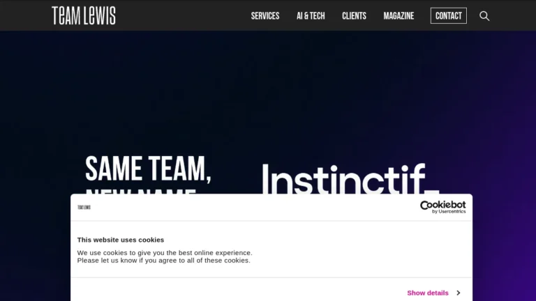 Instinctif Partners website, captured July 2026
