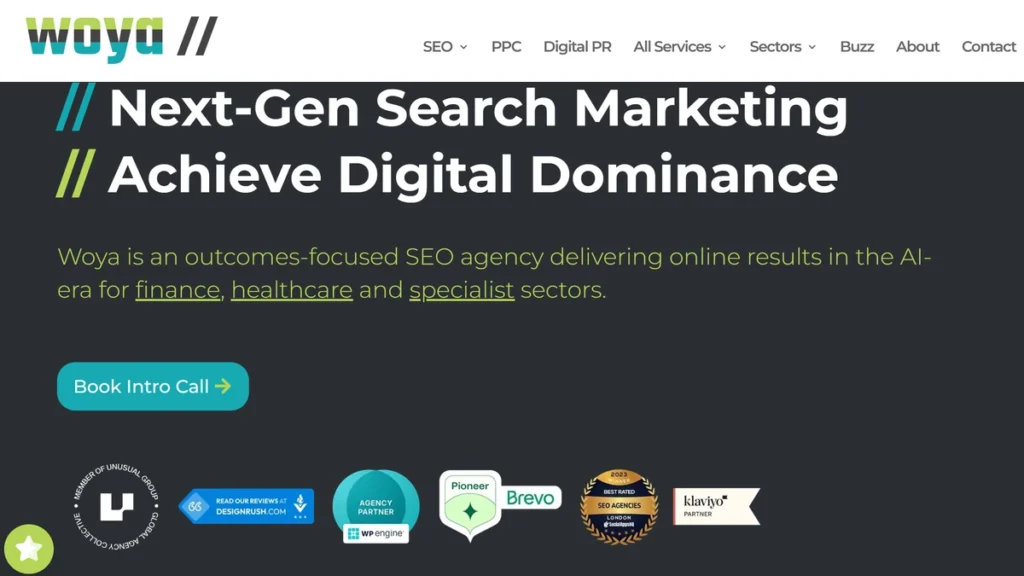 Woya Digital website, captured August 2026