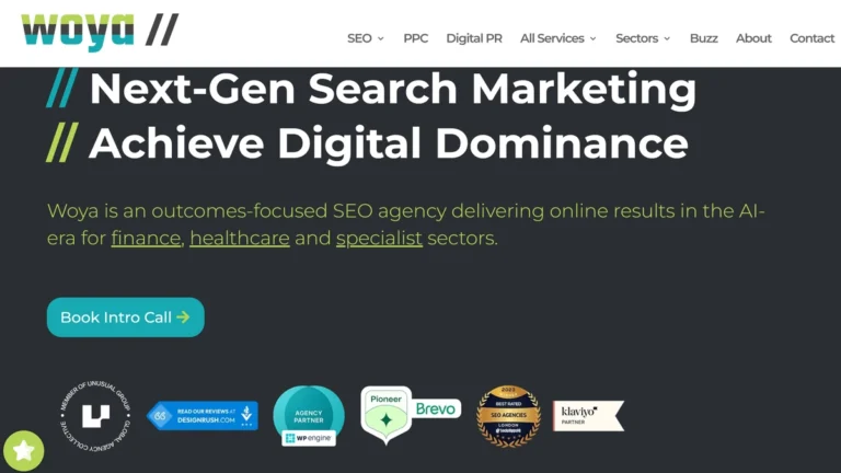 Woya Digital website, captured August 2026