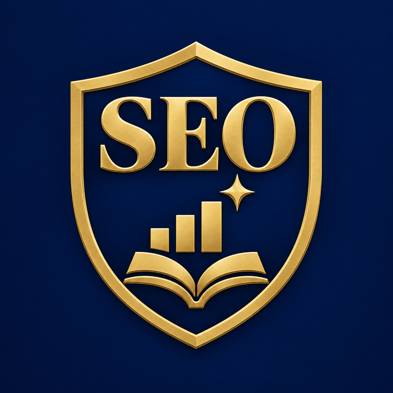 SEO Course gold shield emblem