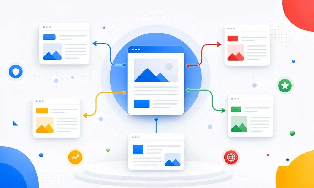 Editorial guest-posting content distributed across multiple media publications